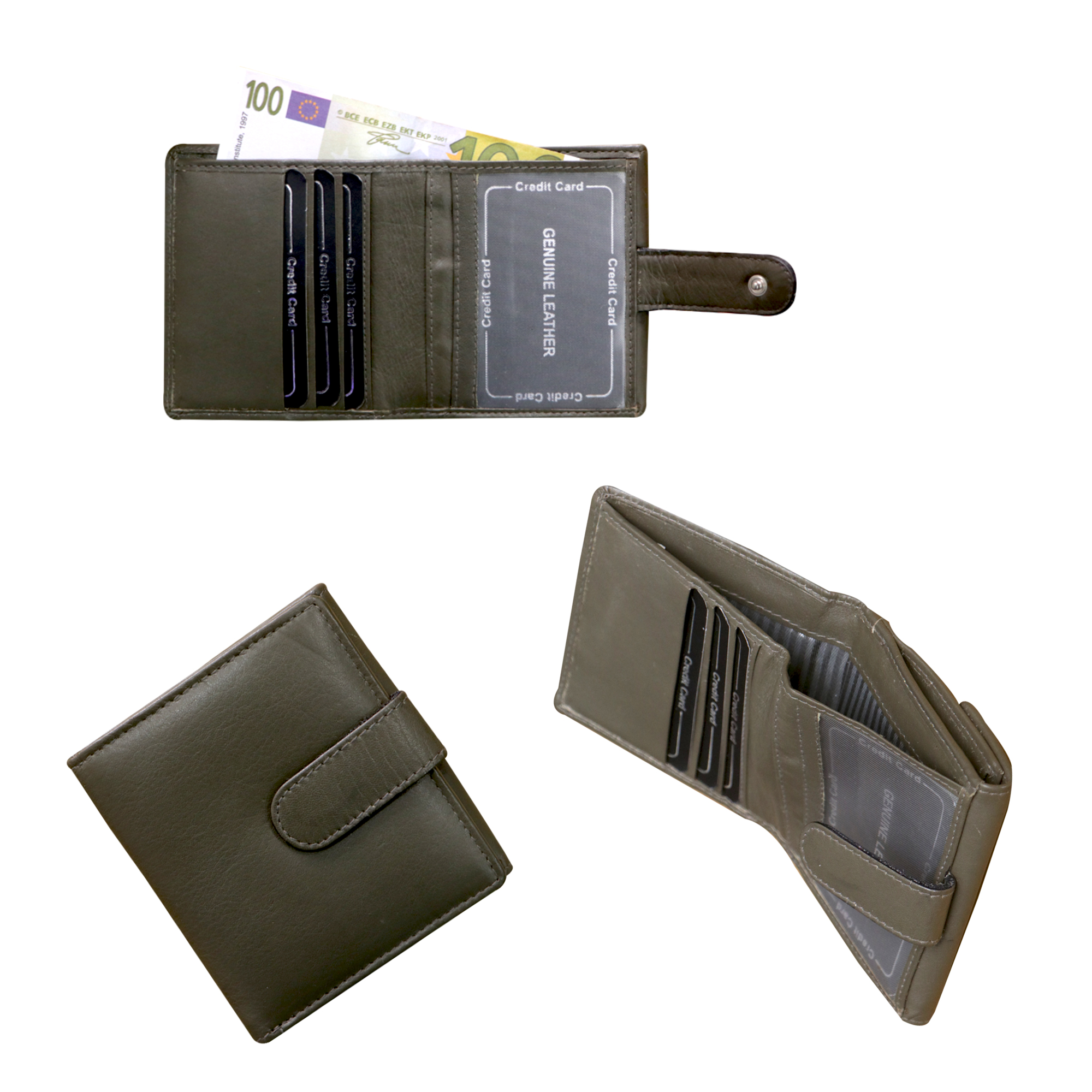 Charcoal Gray Leather Wallet